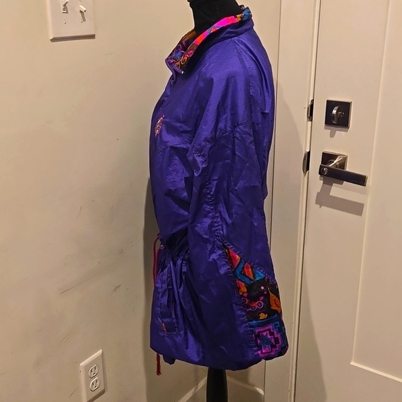 Vintage 80s Vibrant Purple Windbreaker Jacket - Picture 2 of 7